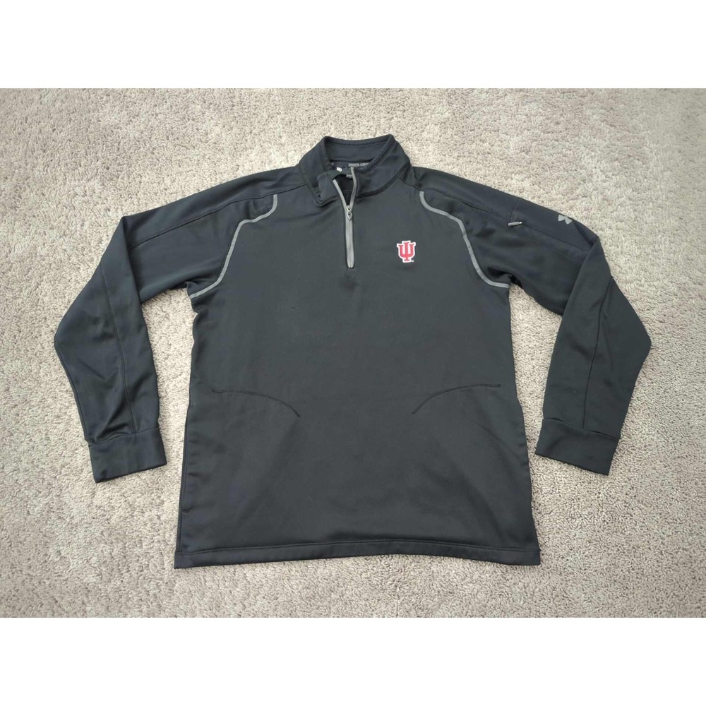Indiana Hoosiers Pullover Mens M 1/4 Zip Jacket NCAA Under Armour Black - Picture 1 of 8